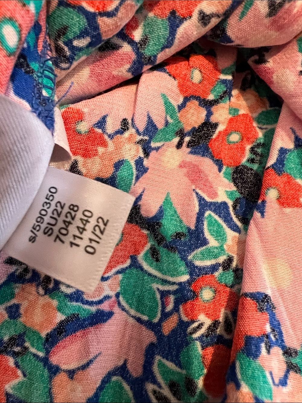 🌸 LOFT Petite Floral Tie Back Dress Pink Blue Sleeveless‎ Drop Waist Size LP - Picture 12 of 16